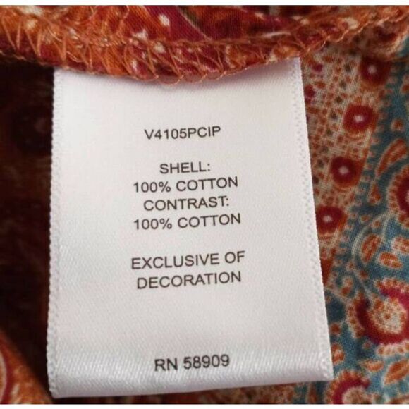 CHELSEA & VIOLET PAISLY ORANGE DUSTER SZ.S EUC. TASSEL TIES. - Picture 8 of 9